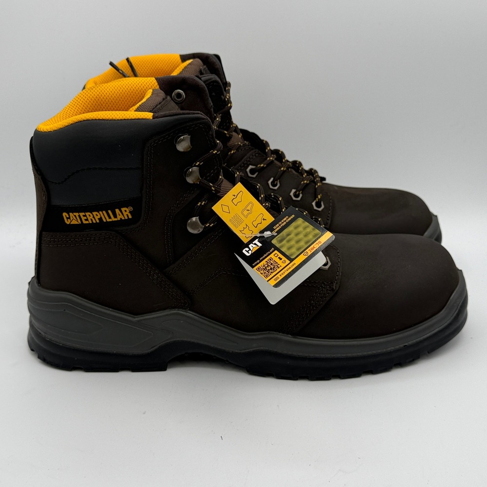 Caterpillar Striver Shoes Men Size 13 Brown Yellow Work P51088
